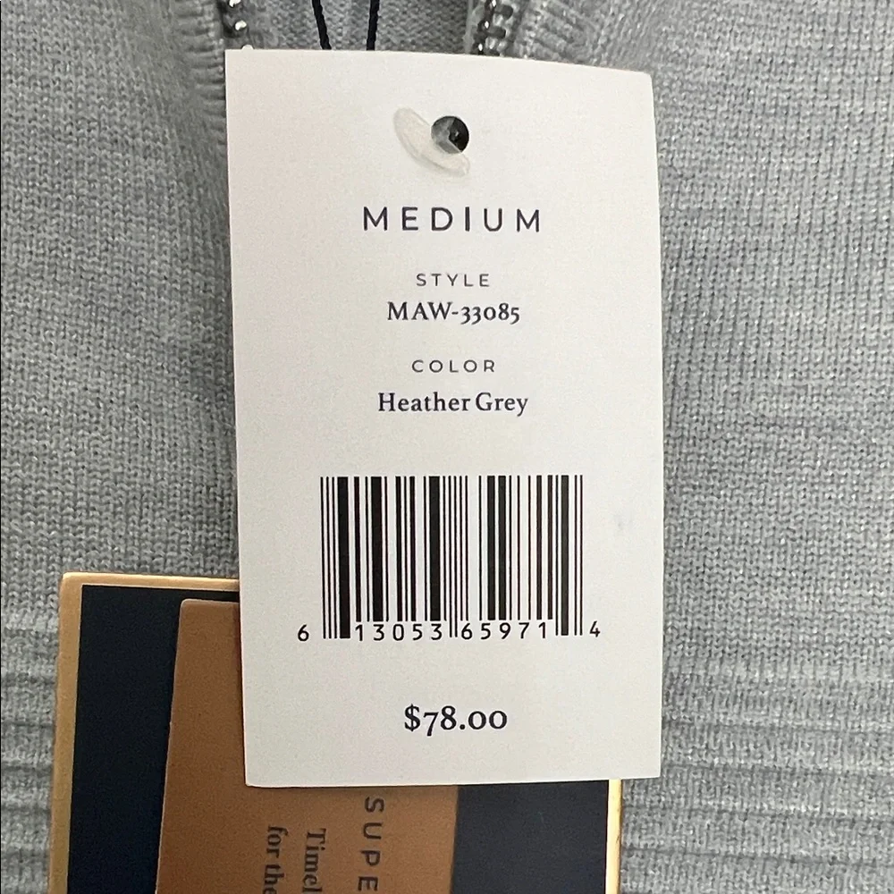 Men's Light Gray Zip-Up Sweater by - Picture 5 of 8